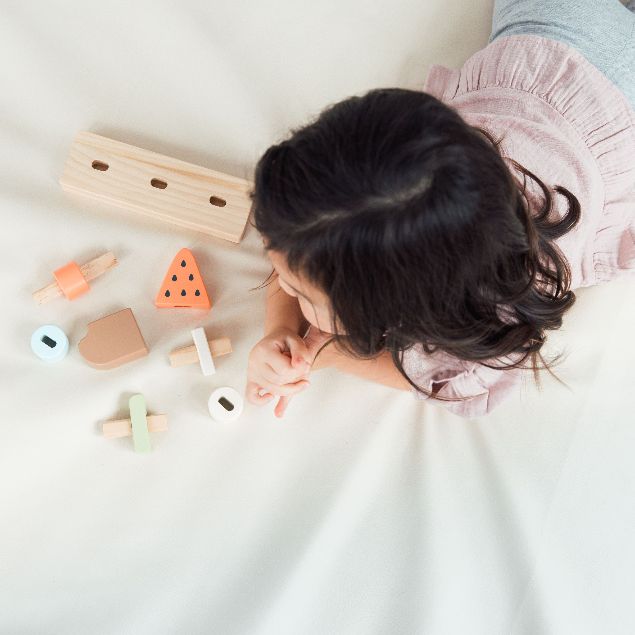 Pearhead Wooden Ice Cream Stacking Toy.