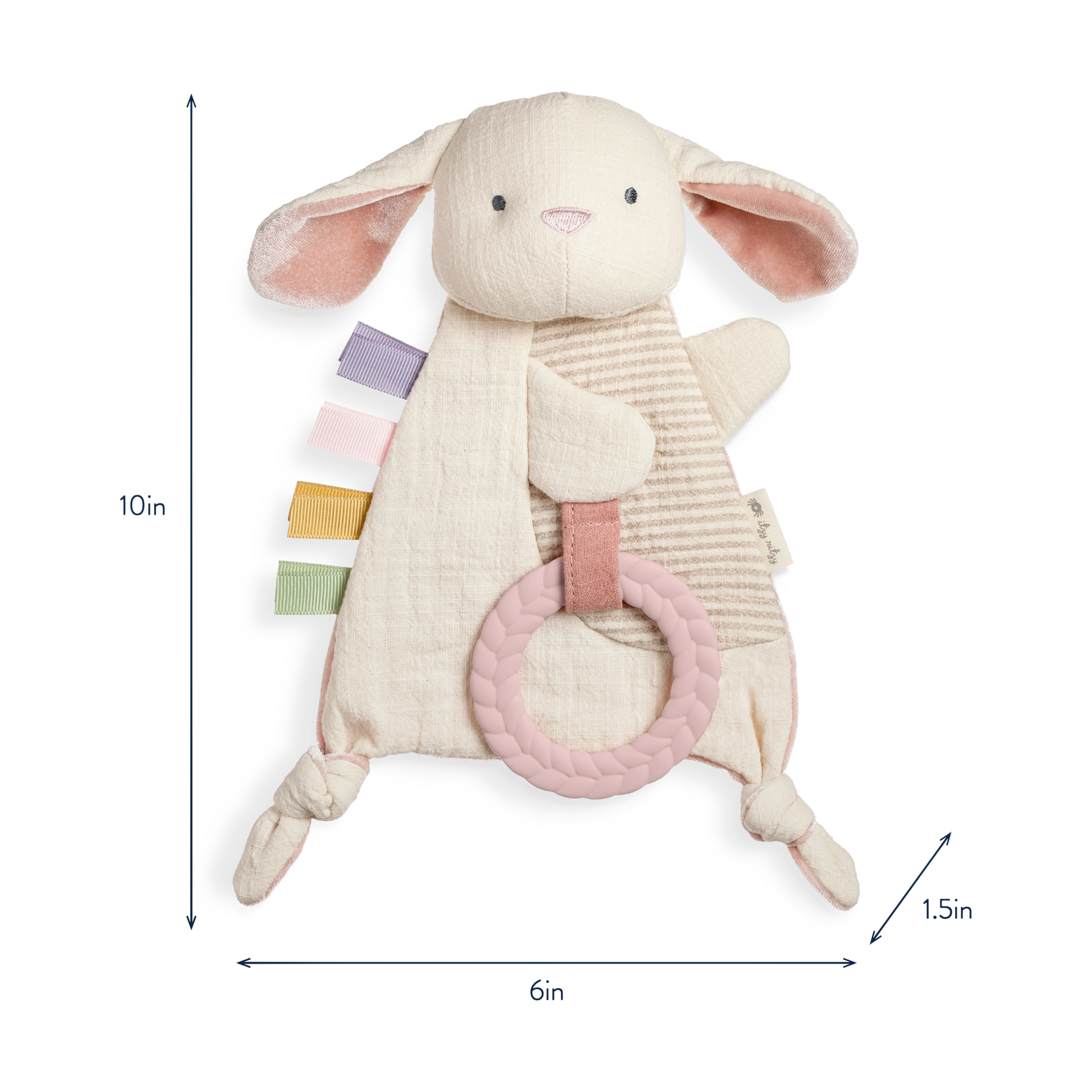 Itzy Ritzy Bitzy Crinkle Sensory Crinkle Toy with Teether - Bunny.