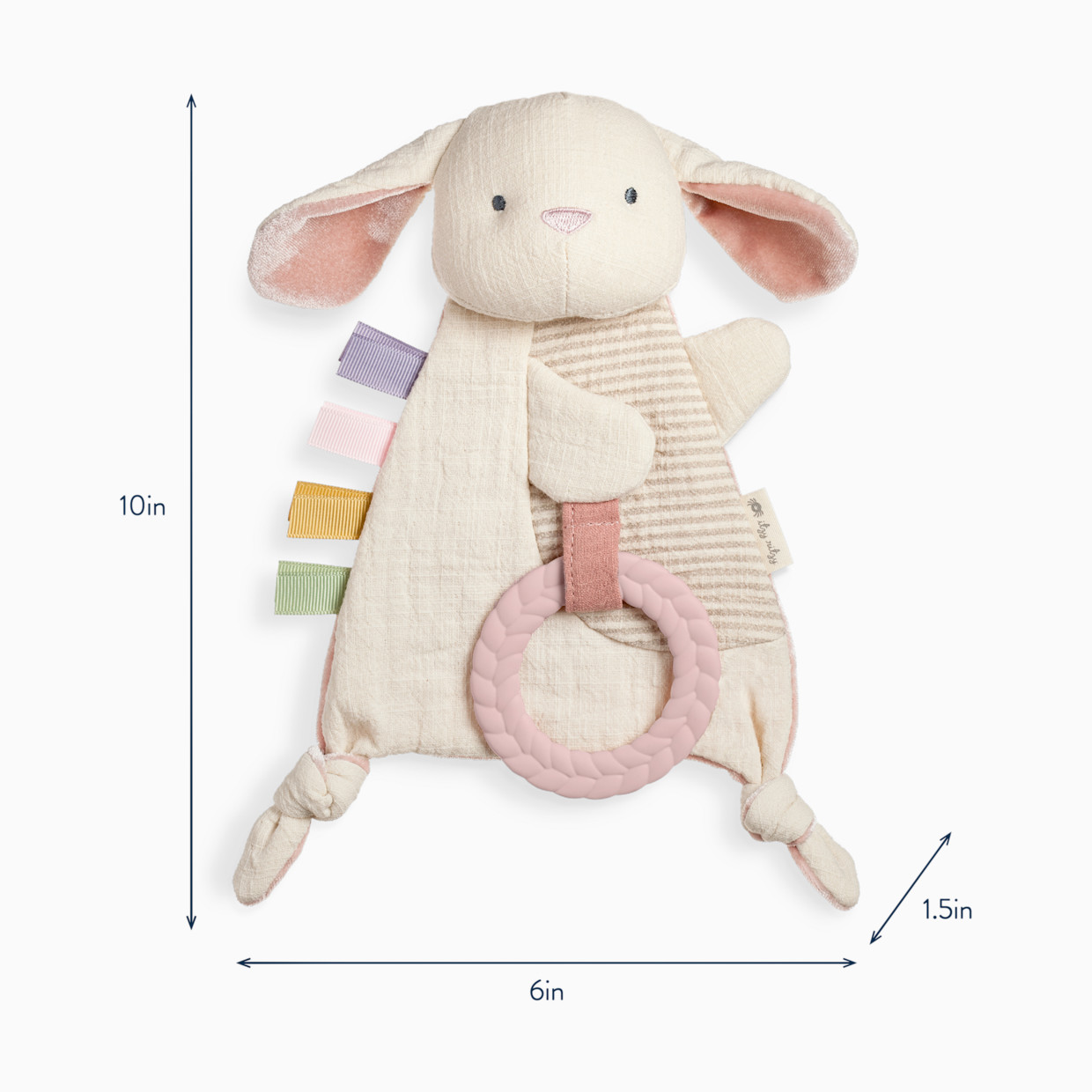 Itzy Ritzy Bitzy Crinkle Sensory Crinkle Toy with Teether - Bunny.