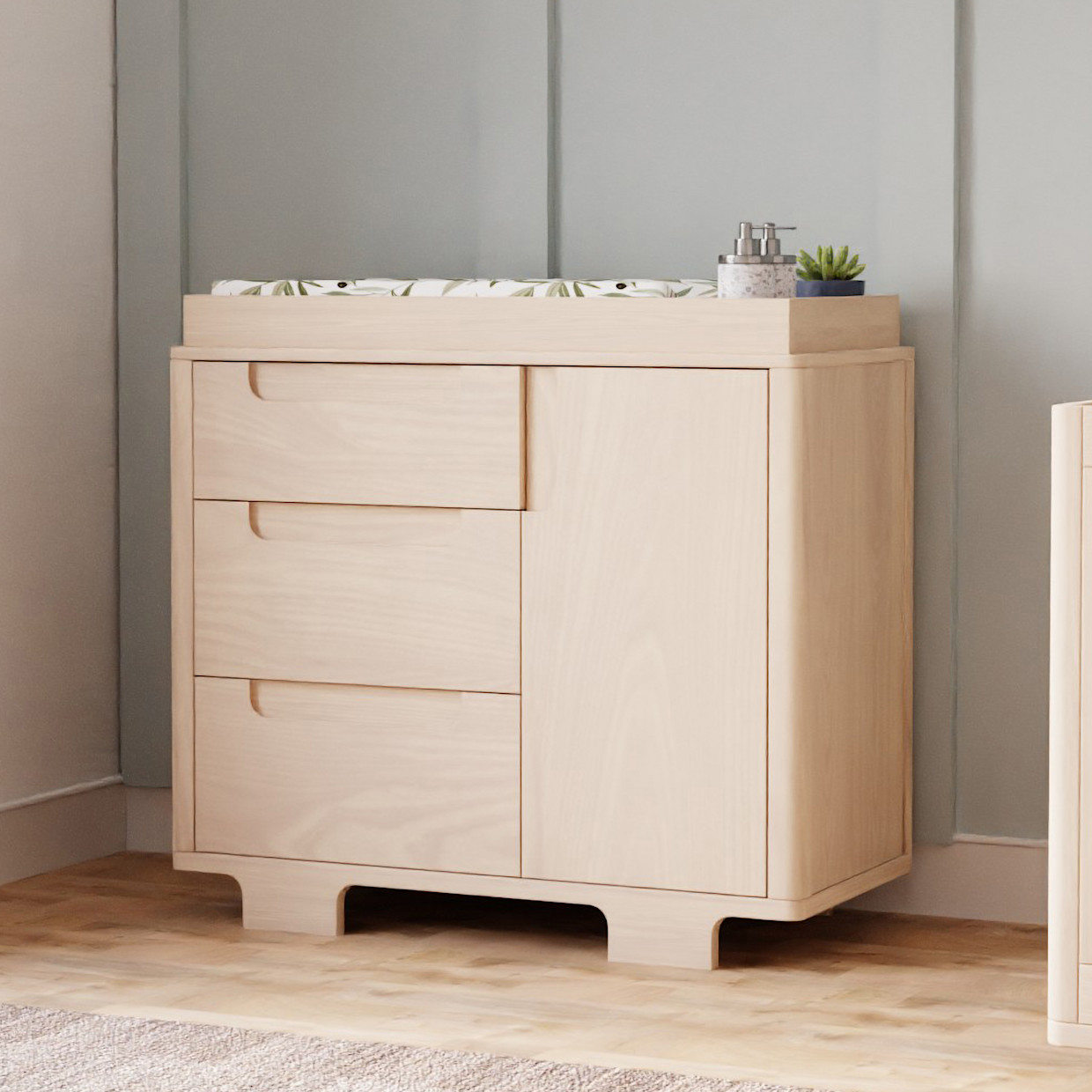 babyletto Yuzu 3-Drawer Changer Dresser - Washed Natural.