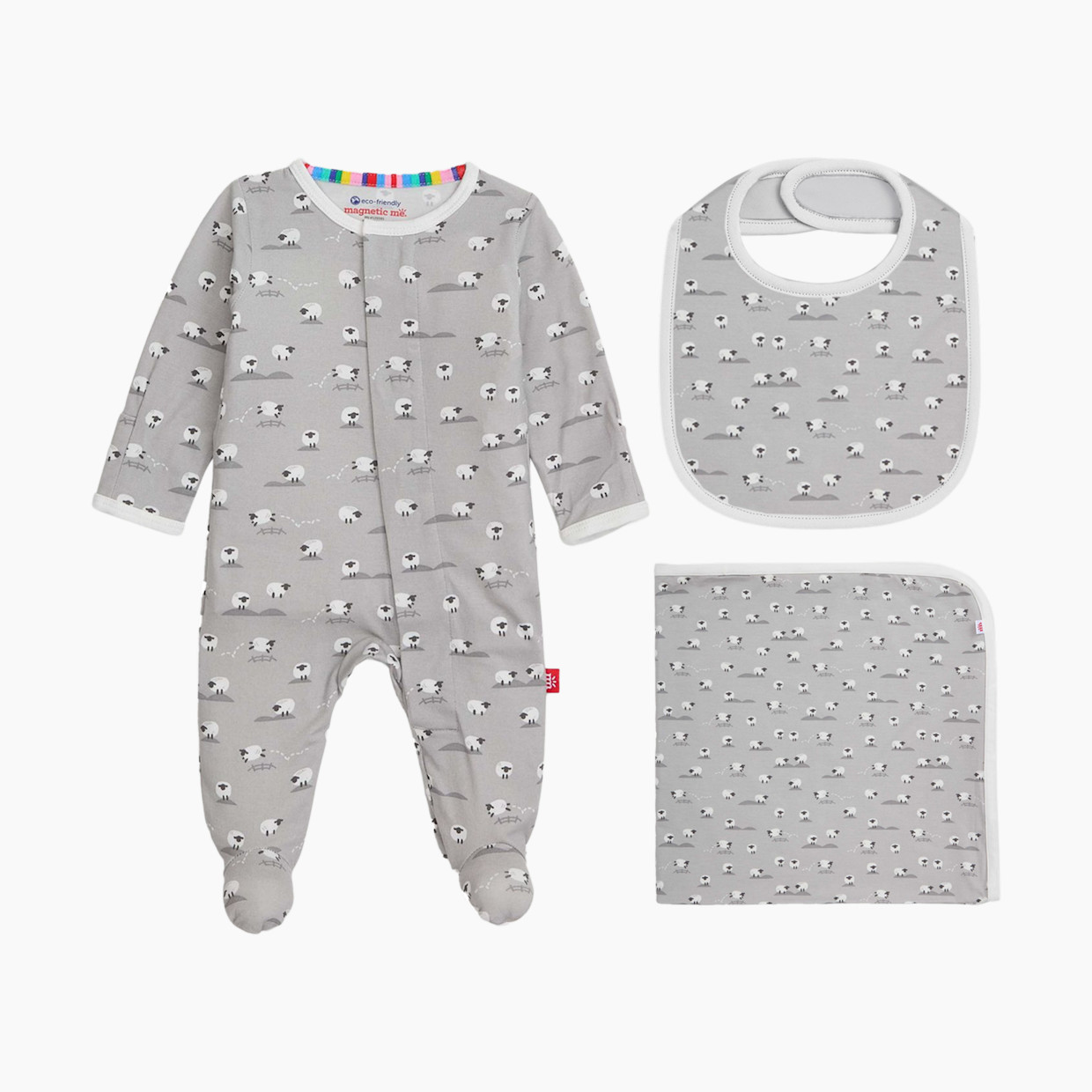 Magnetic Me Modal Magnetic 3 Piece Gift Set - Ba Ba Baby Grey, Newborn.