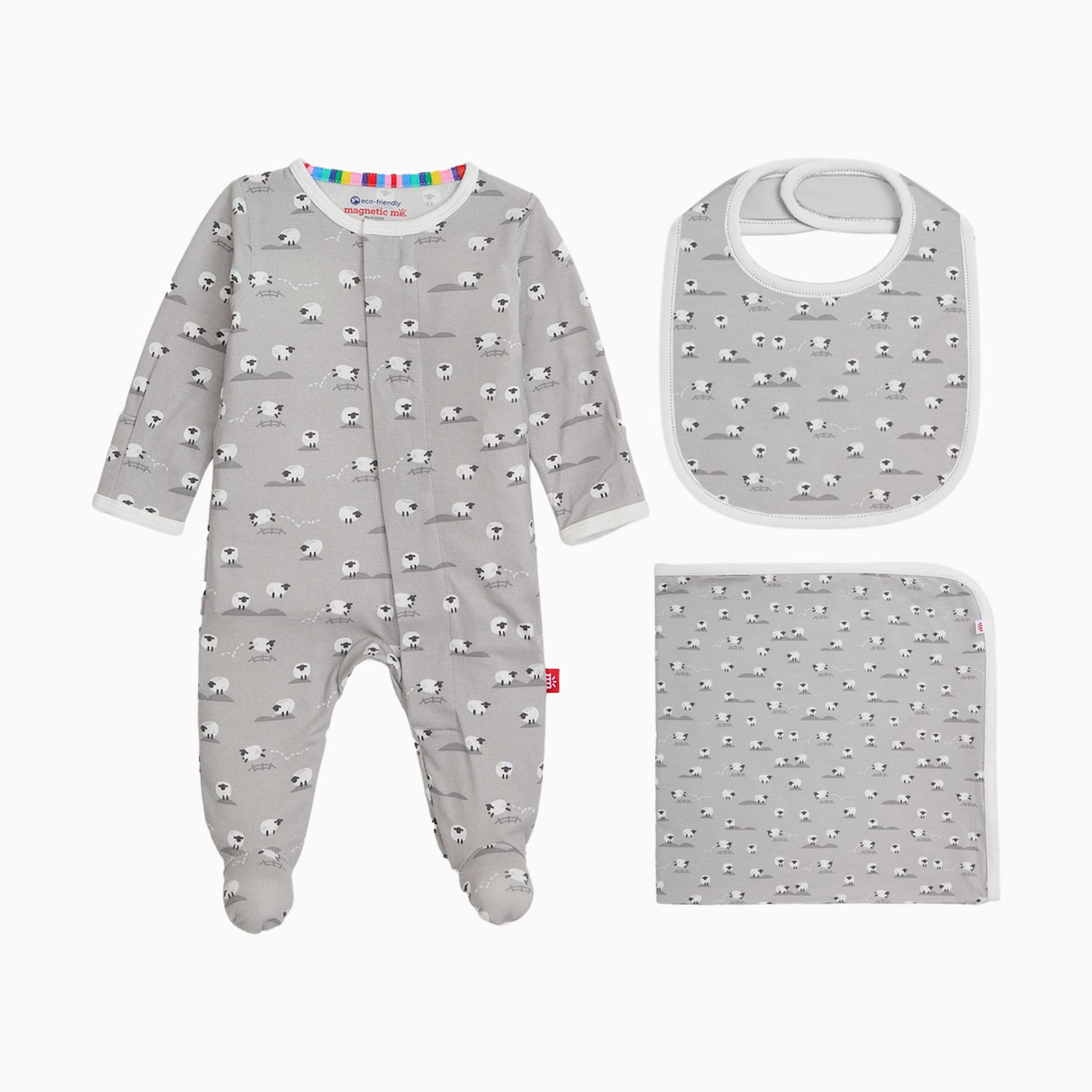 Magnetic Me Modal Magnetic 3 Piece Gift Set - Ba Ba Baby Grey, Newborn.