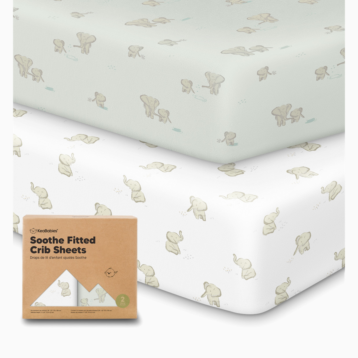 KeaBabies 2-Pack Soothe Fitted Crib Sheets - Elly.
