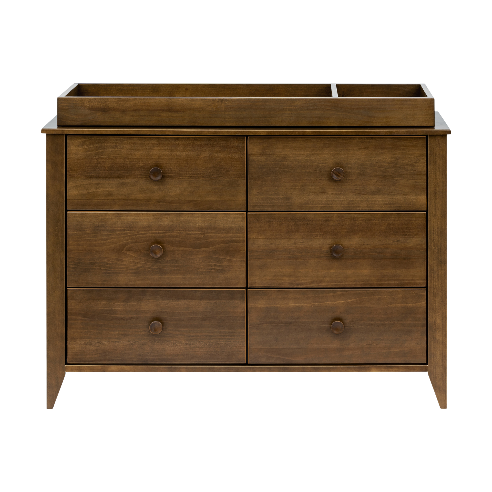 babyletto Sprout 6-Drawer Double Dresser - Natural Walnut.