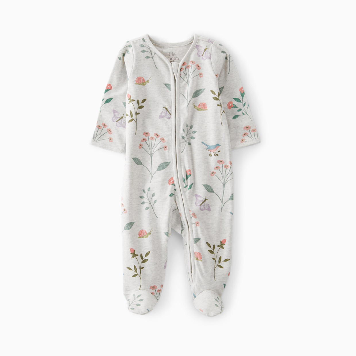 Carter's Little Planet Organic Cotton Sleep & Play Pajamas - Botanical Butterfly Print, 0-3 M.