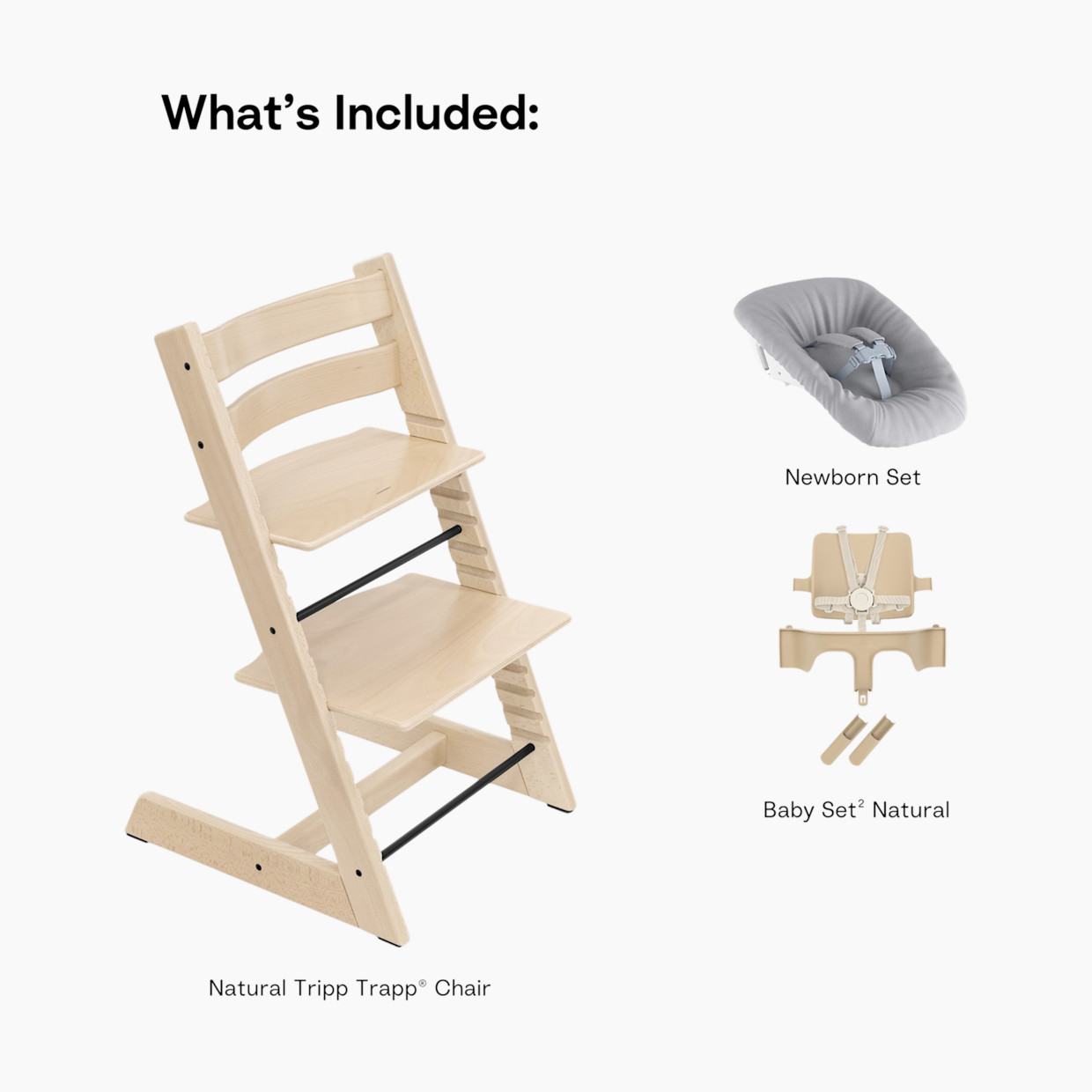 Stokke Tripp Trapp High Chair² + Newborn Set - Natural.