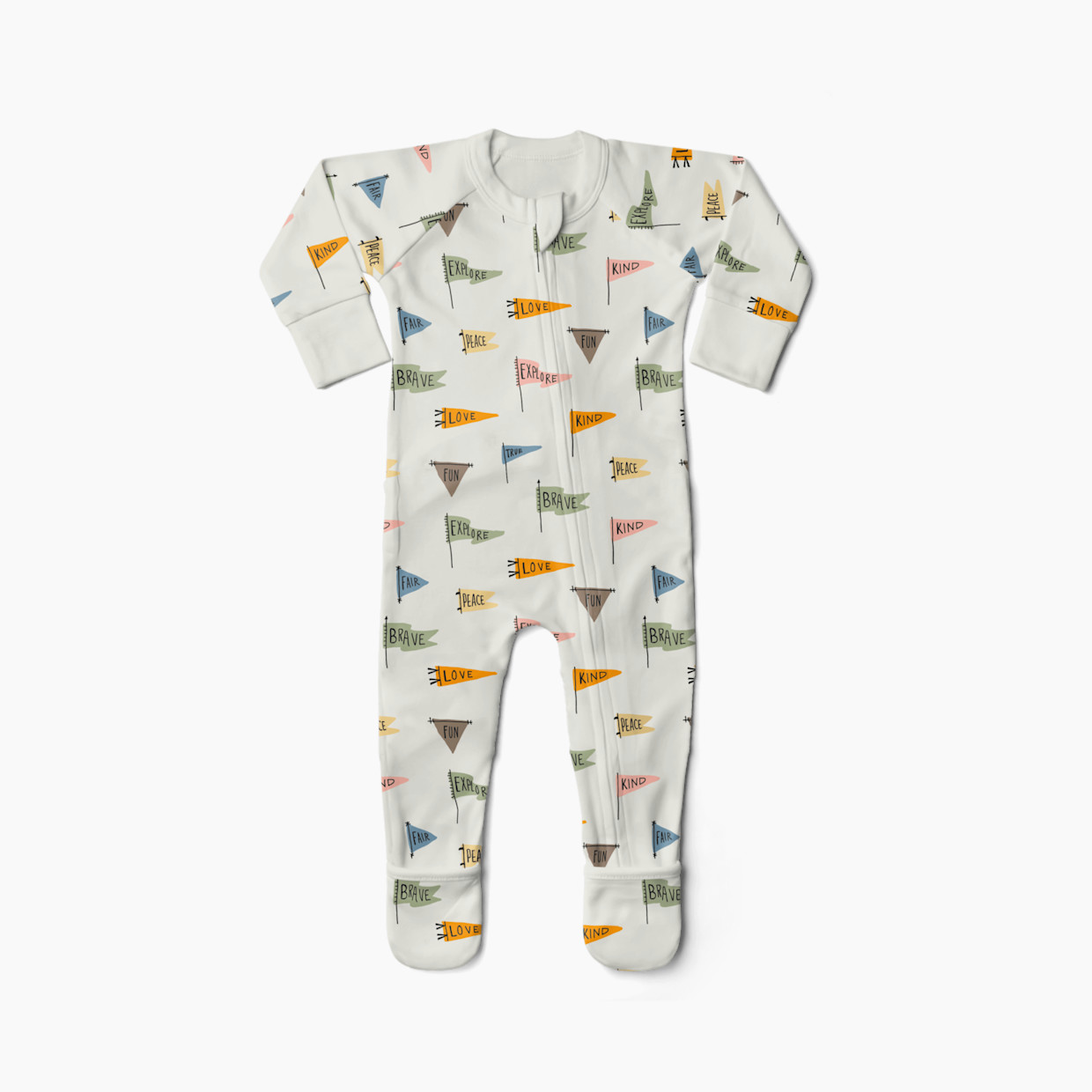Goumi Kids Grow With You Footie- Snug Fit - Babylist Exclusive Affirmations, 6-9 M.