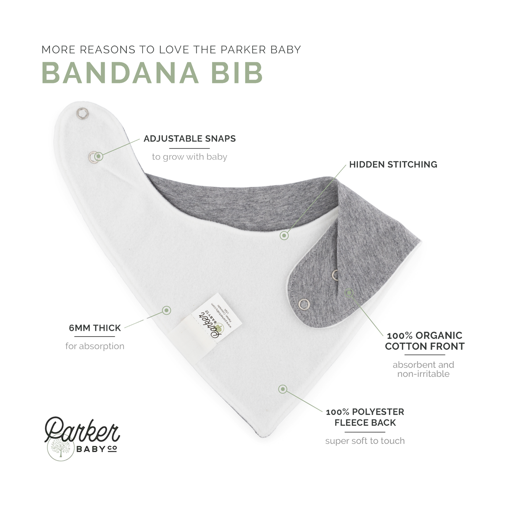 Parker Baby Co. Bandana Bib Set (8-Pack) - Dune Set.