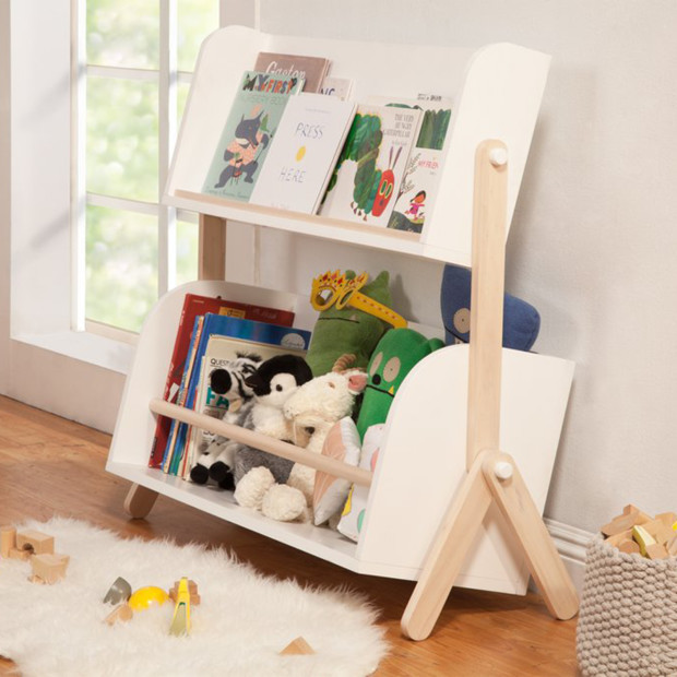 babyletto Tally Storage and Bookshelf - White/Washed Natural.