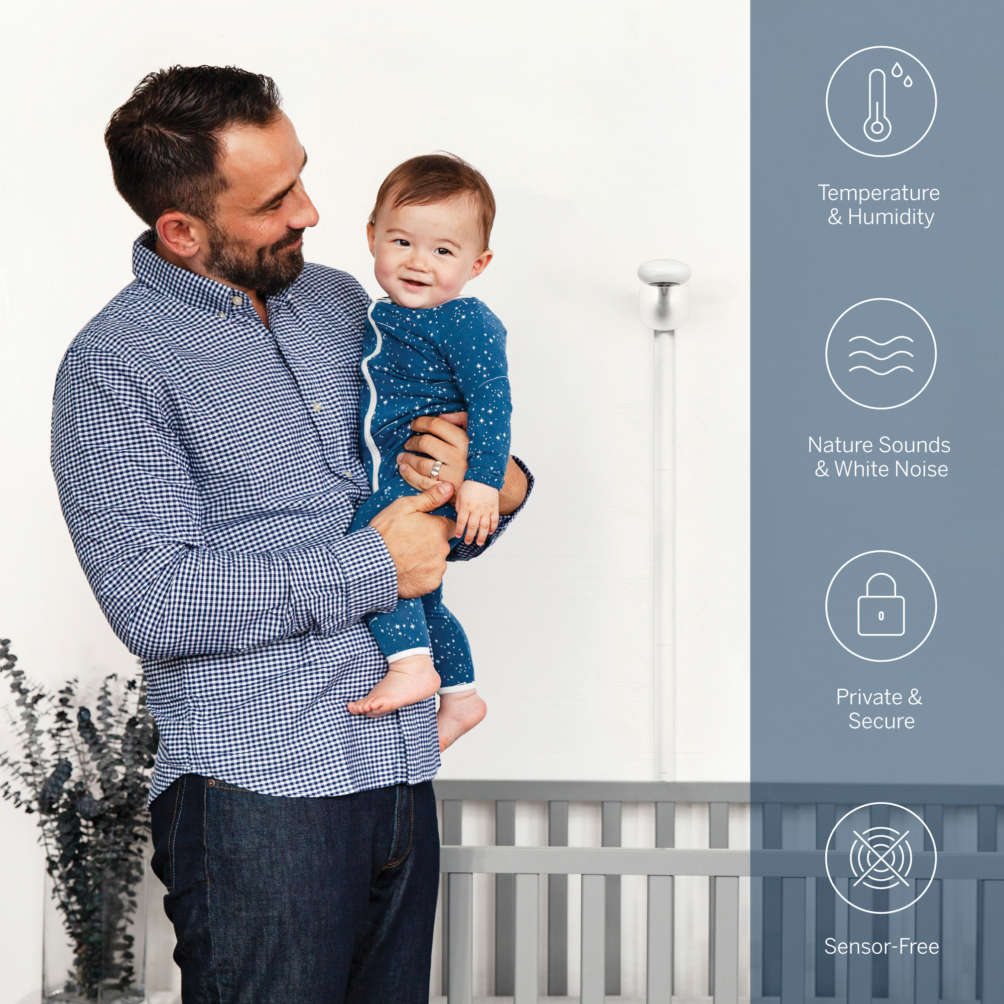 nanit plus smart baby monitor and wall mount