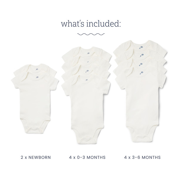 Small Story Grow With Me Short Sleeve Bodysuits (10 Pack).