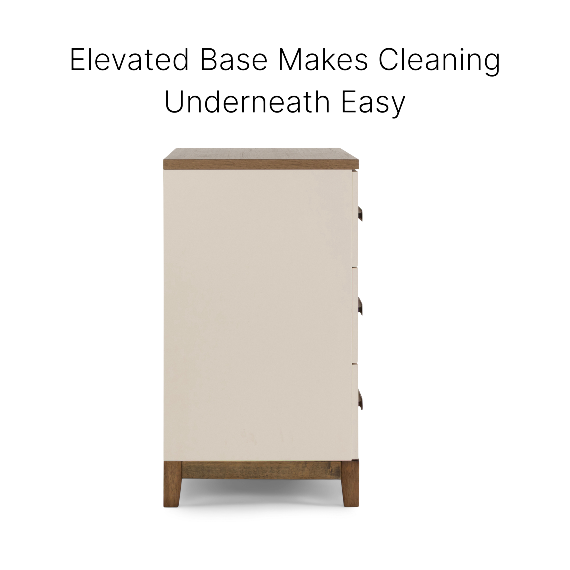 dadada Lala Little 3-Drawer Dresser - Almond Milk/Walnut.