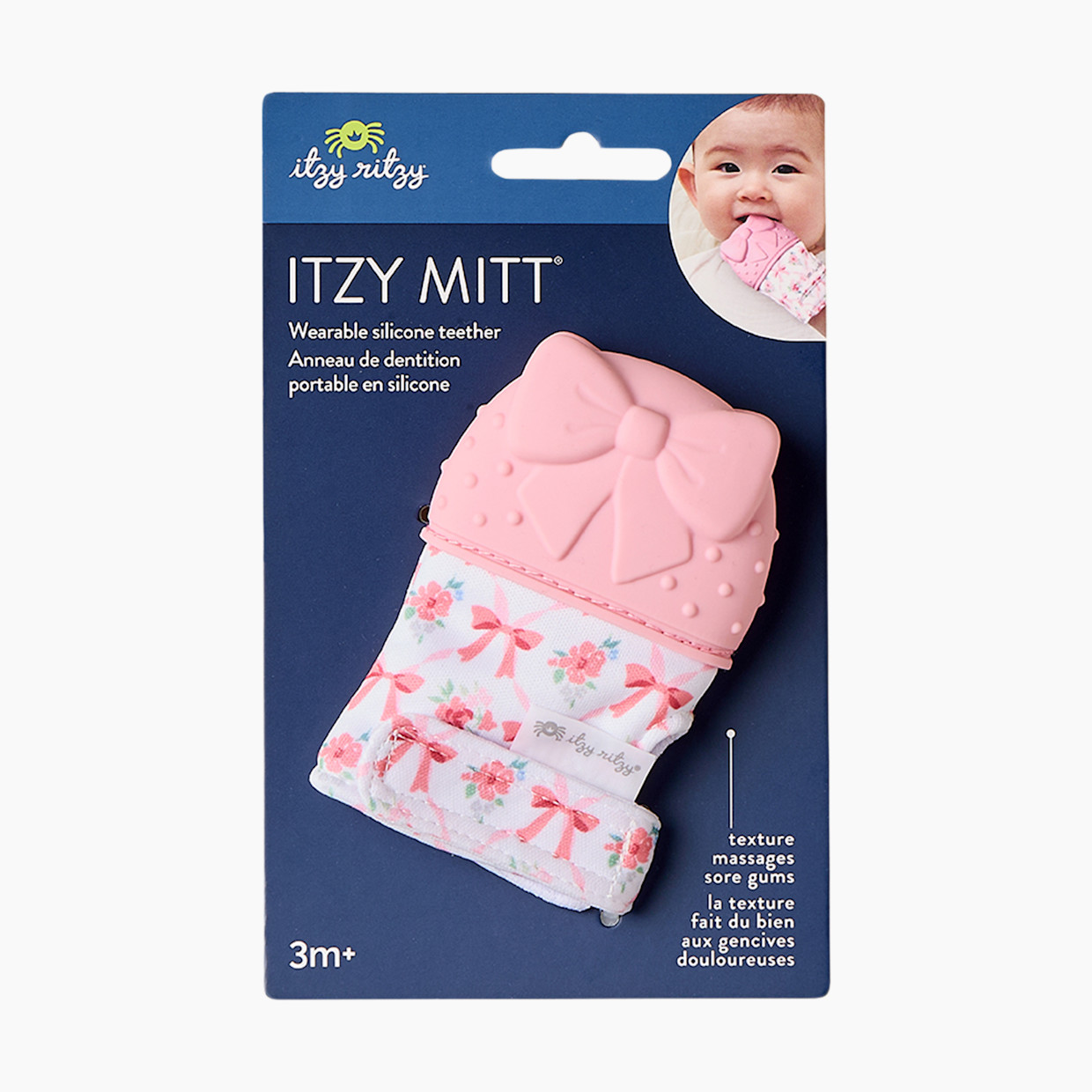 Itzy Ritzy Teething Mitt - Ribbons & Roses.