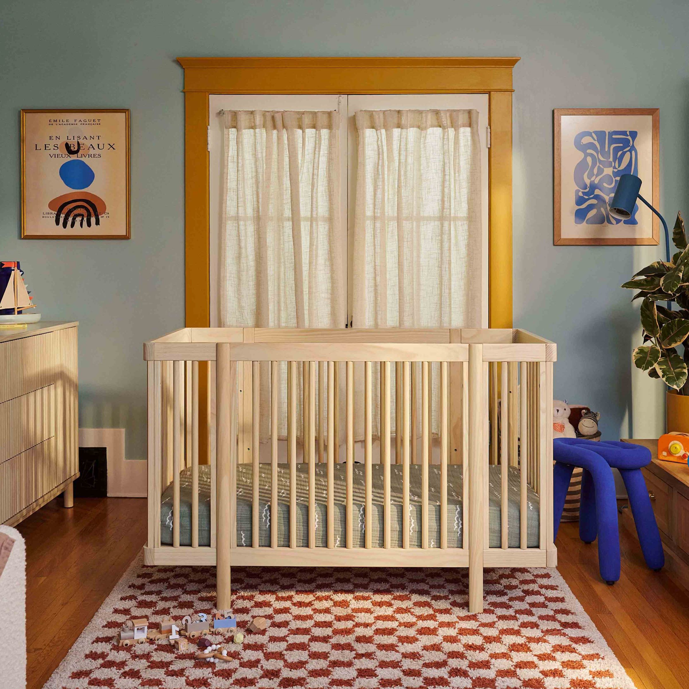 babyletto Pogo 8-in-1 Convertible Crib with All-Stages Conversion Kits - Blonde.