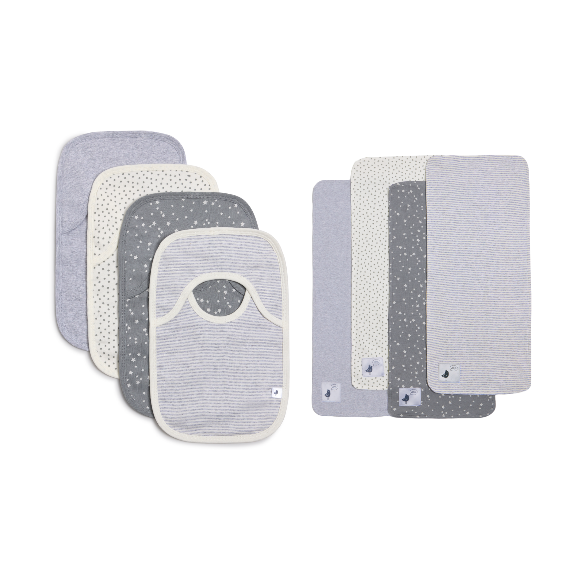 Small Story Organic Lap Bib & Burp Cloth Bundle.