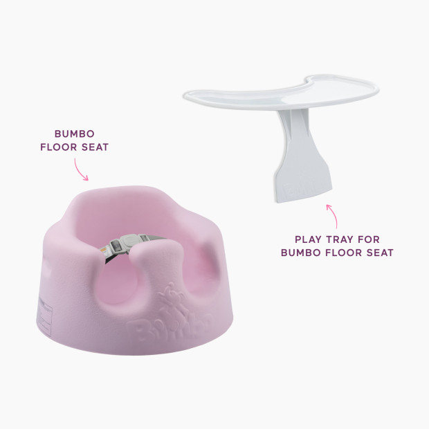 Bumbo Floor Seat & Play Tray Bundle - Cradle Pink.