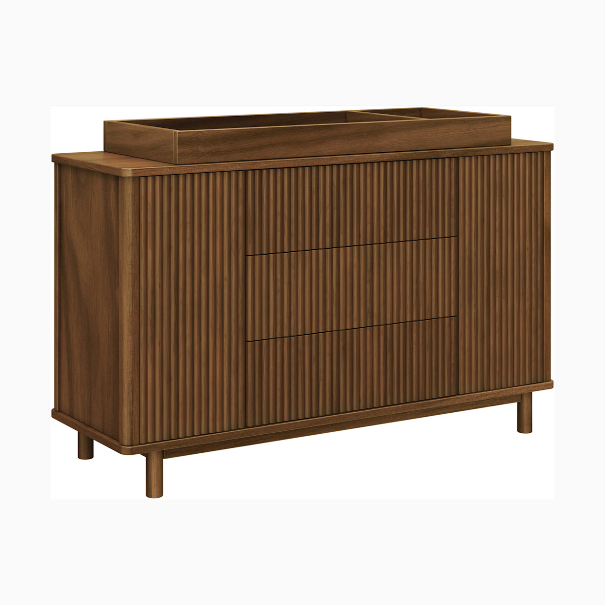 babyletto Pogo Tambour Assembled Dresser - Natural Walnut.