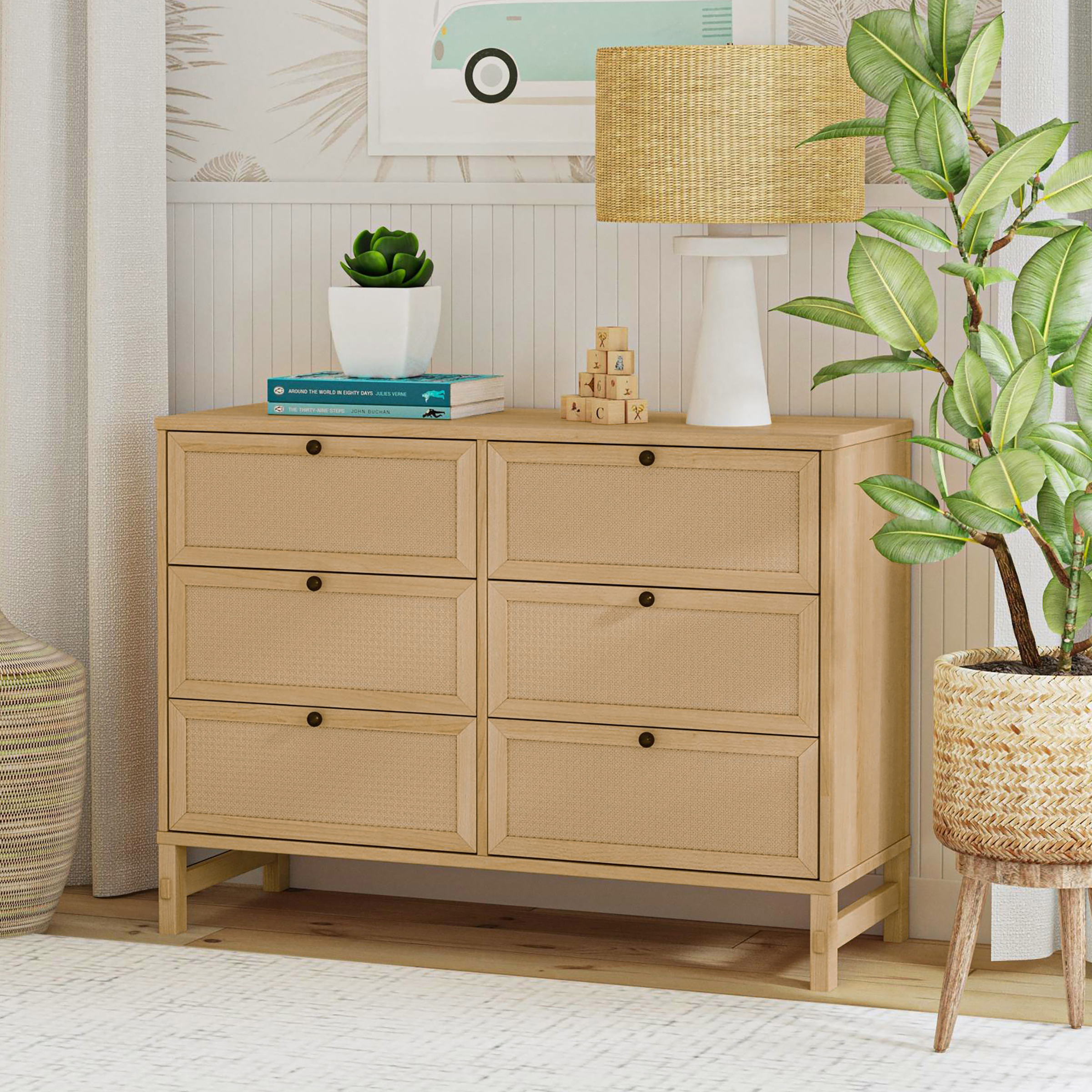 daVinci Margot 6-Drawer Dresser - Honey.