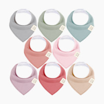 8-Pack Organic Baby Bandana Bibs for Girls - Super Absorbent Triangle Baby Bibs for Drooling and Teething Infant, 100% Cotton Extra Soft for Newborn, Infant 0-36 Months (Muted Pastel)