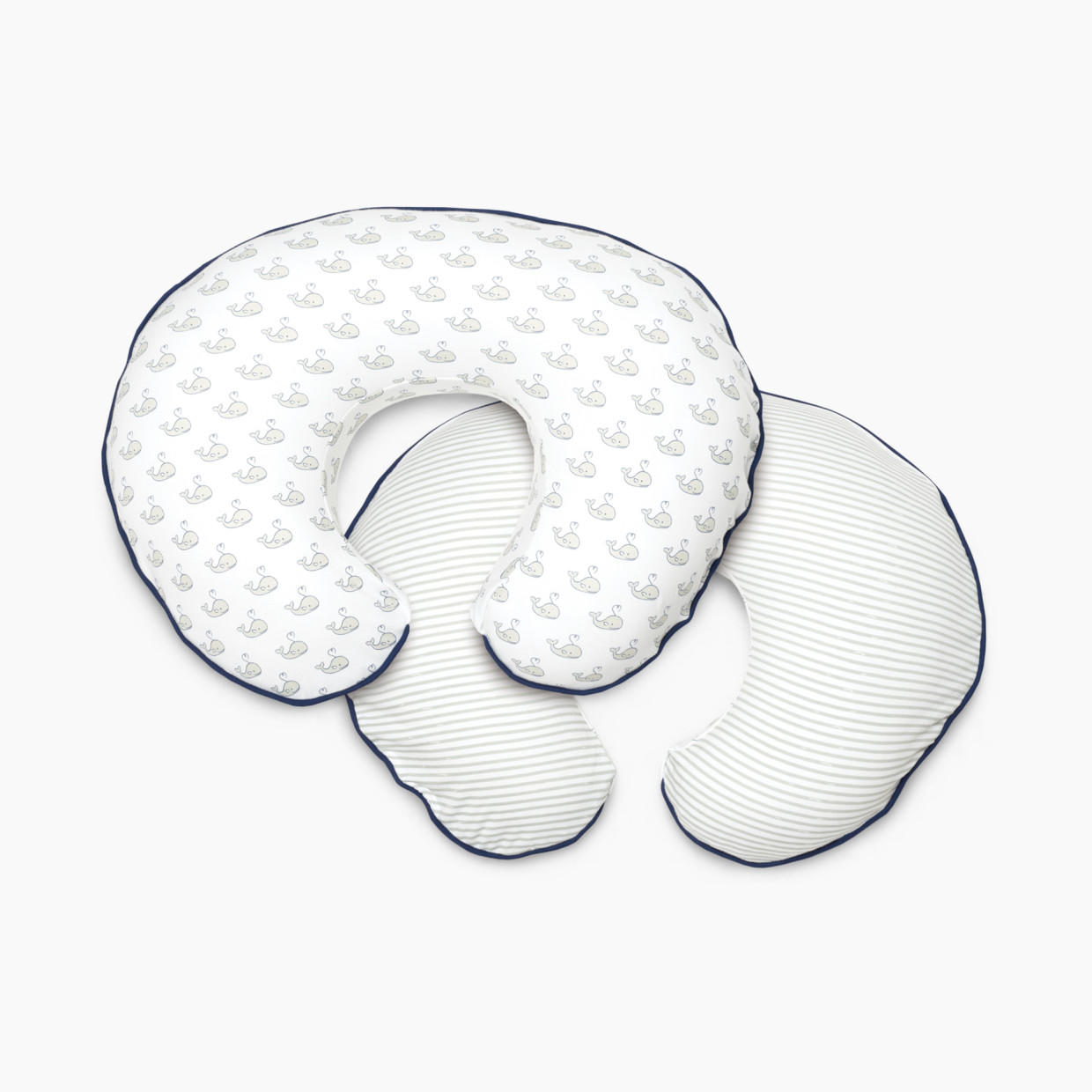 Boppy Organic Fabric Nursing Pillow Cover - Grey Little Whales.