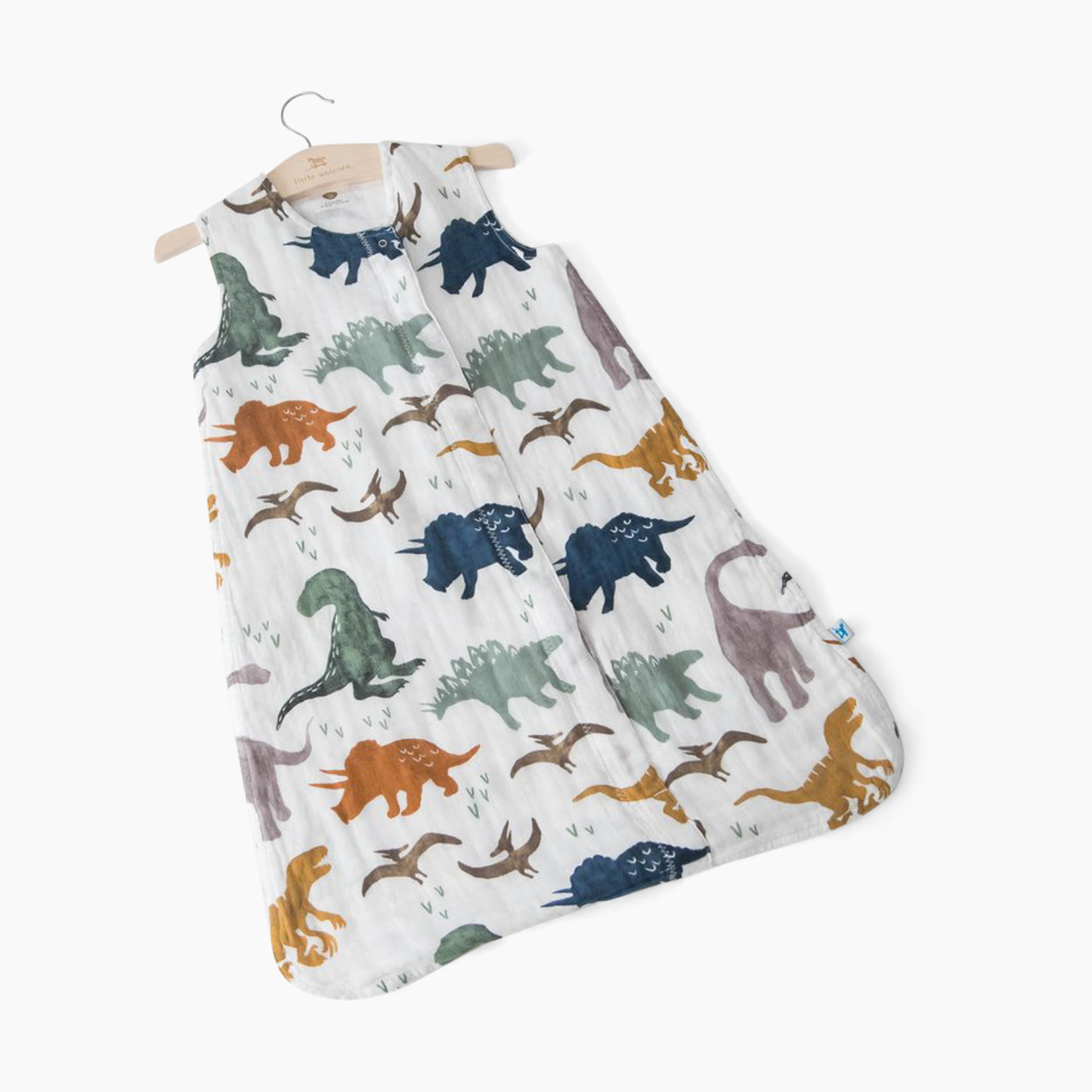 Little Unicorn Cotton Muslin Sleep Bag - Dino Friends, Medium.