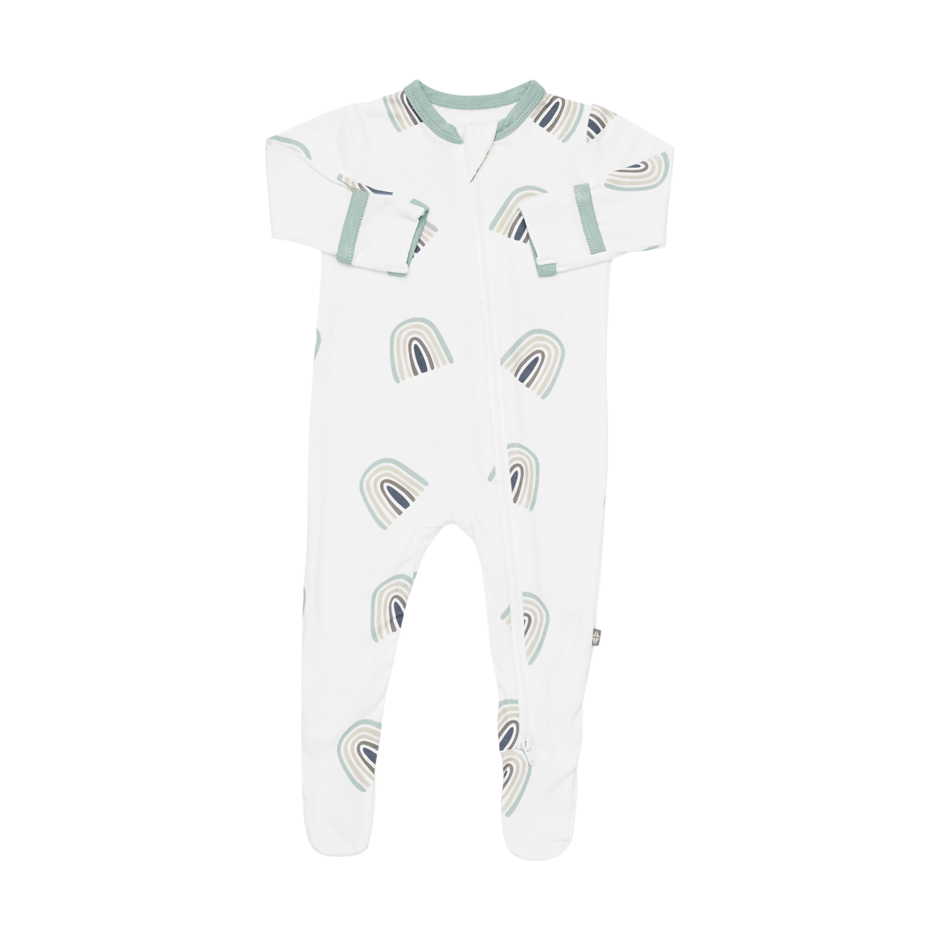 Kyte Baby Babylist x Kyte Baby Zippered Footie Sage Rainbow, 03