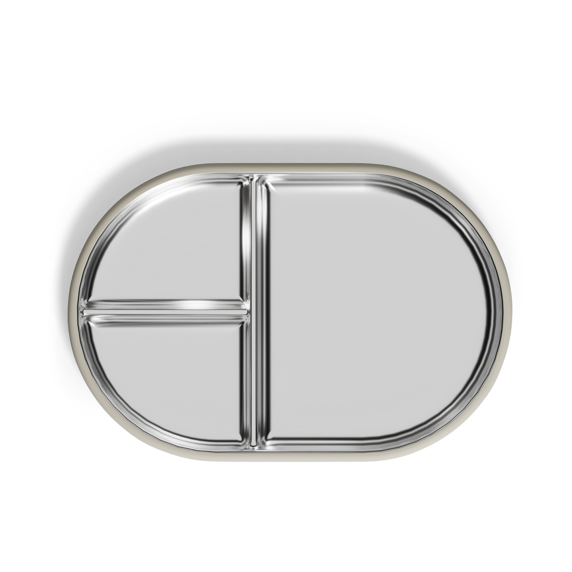 Lalo Stainless Steel Suction Plate - Oatmeal.