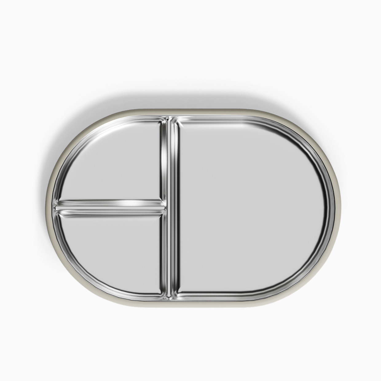 Lalo Stainless Steel Suction Plate - Oatmeal.