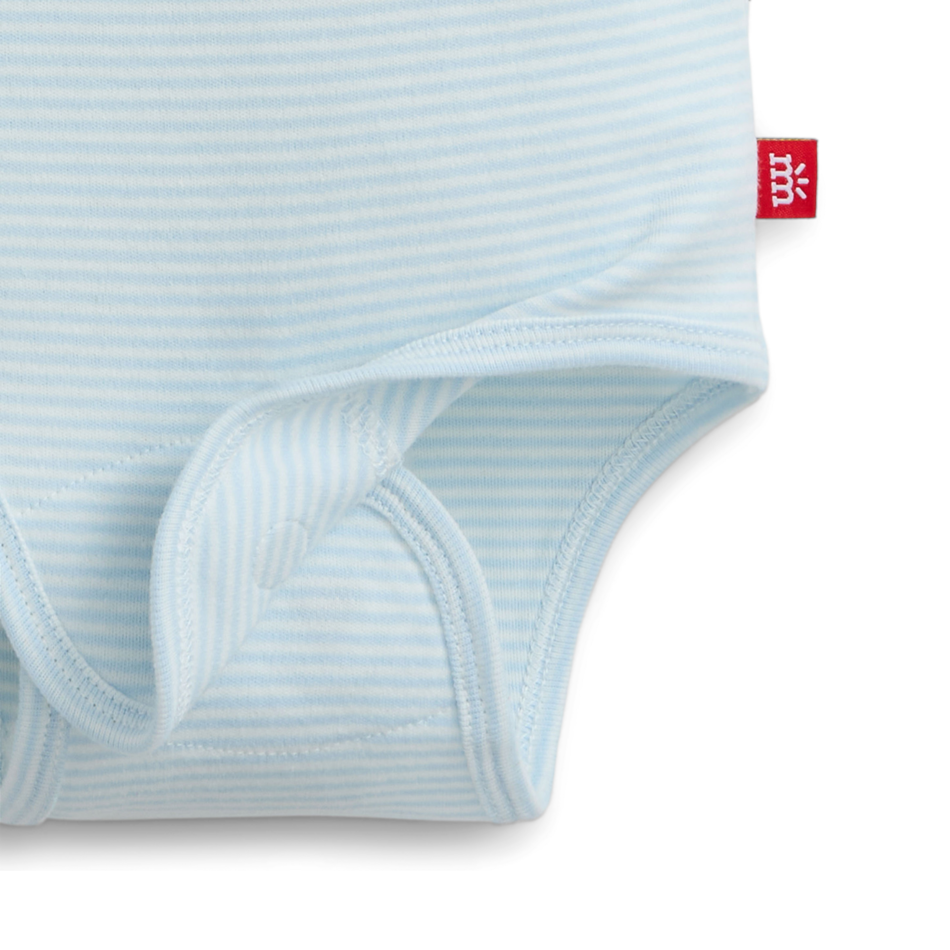 Magnetic Me Organic Cotton Magnetic Bodysuit 5 Pack Bundle - Blue Assorted, 3-6 M.