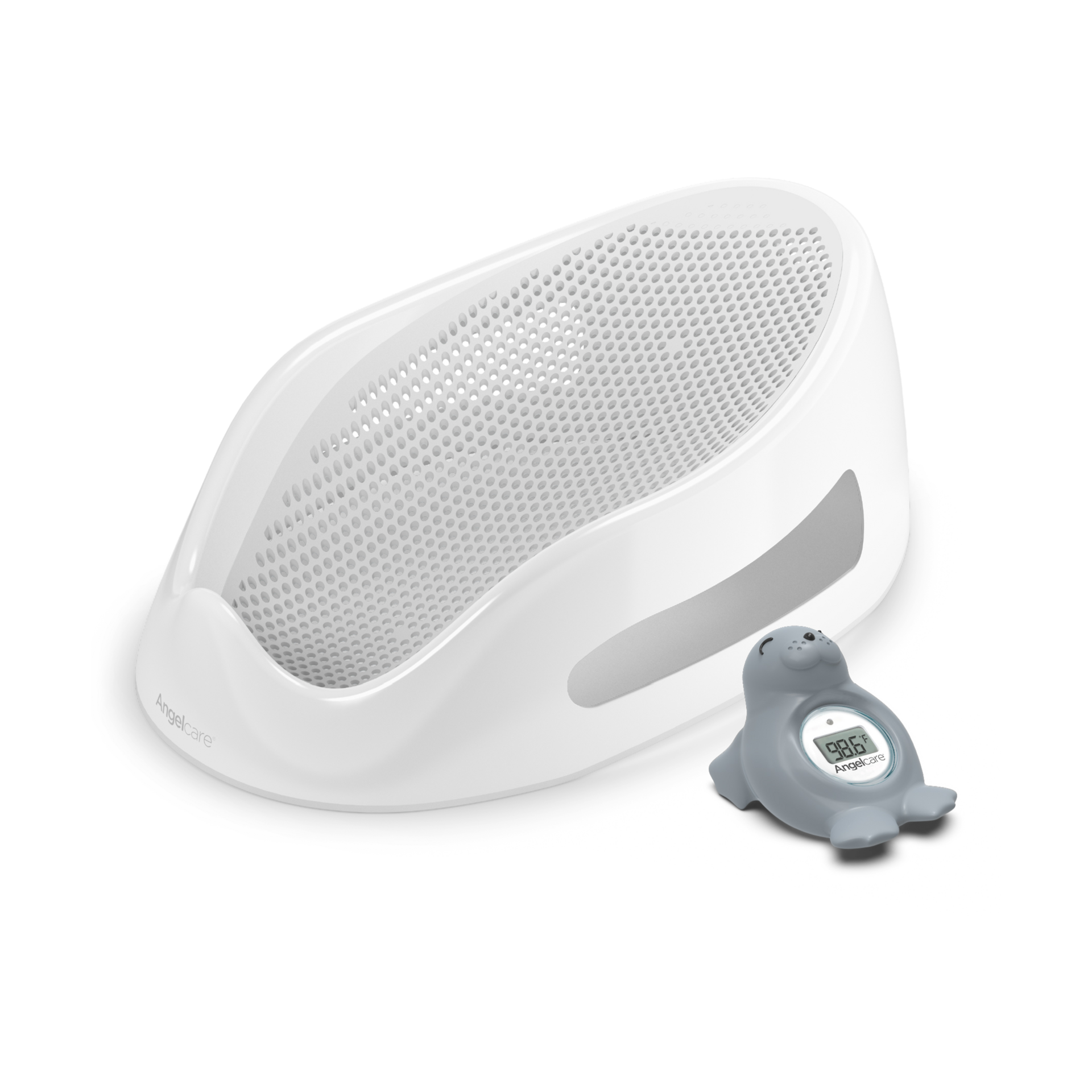 Angelcare Baby Bath Support & Thermometer Gift Bundle - Grey.