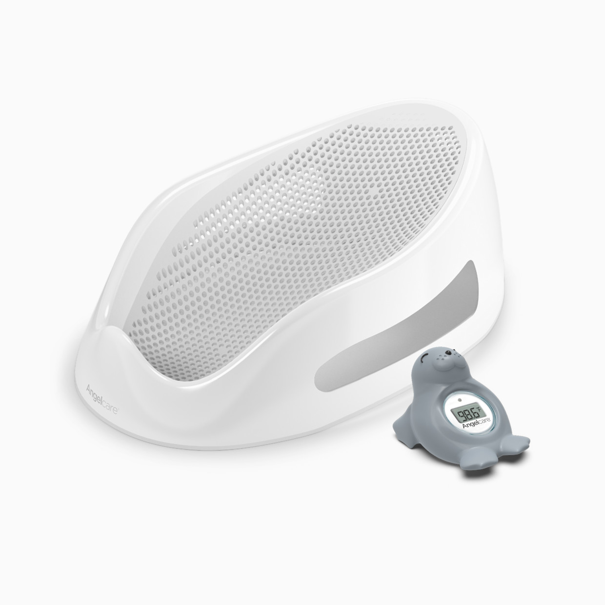 Angelcare Baby Bath Support & Thermometer Gift Bundle - Grey.