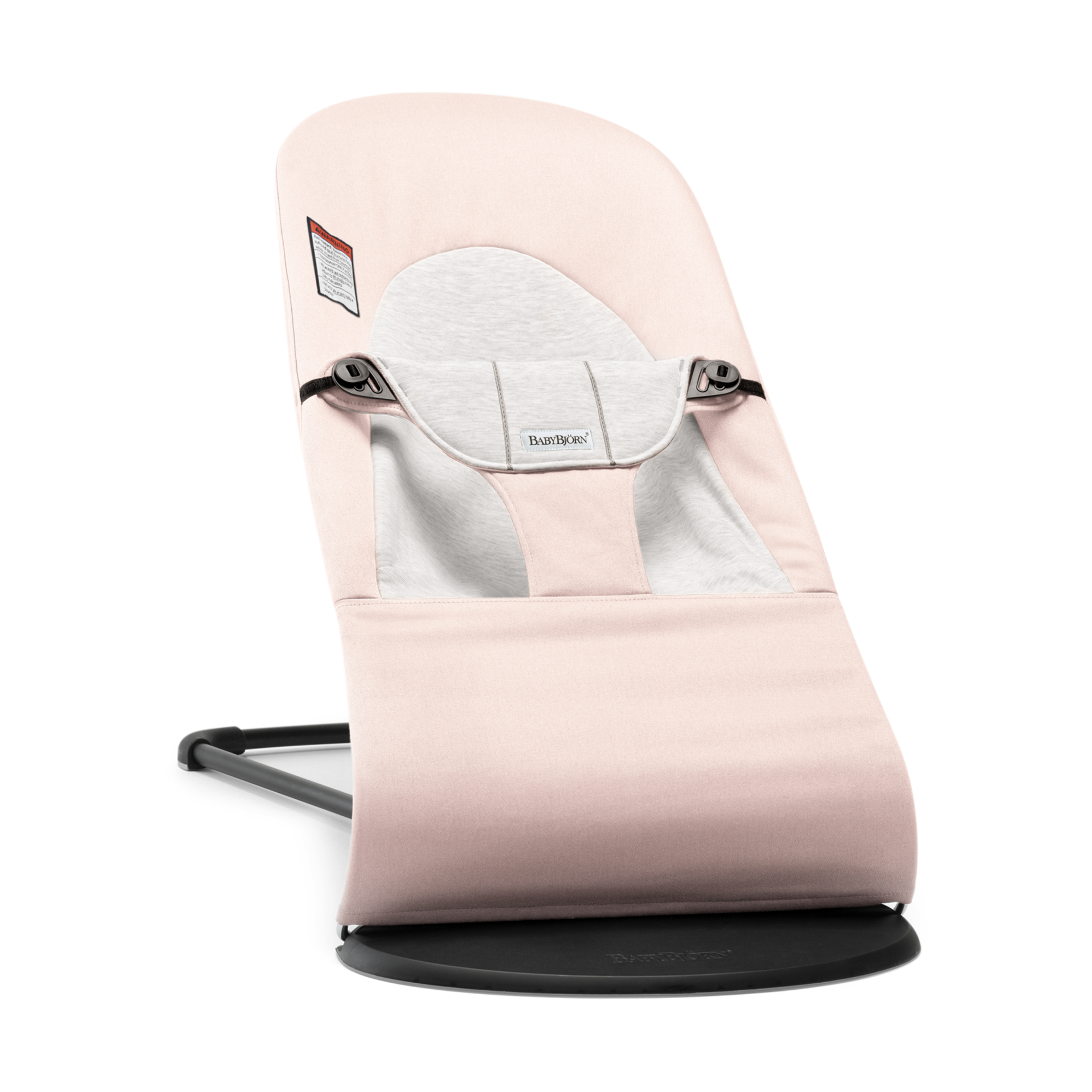 BabyBjörn Bouncer Balance Soft - Light Pink/Gray, Jersey Cotton, 2-in-1 Adjustable Baby Bouncer Seat and Toddler Chair, Newborn to Toddler (8-29 lbs), 4 Positions, Lightweight & Portable