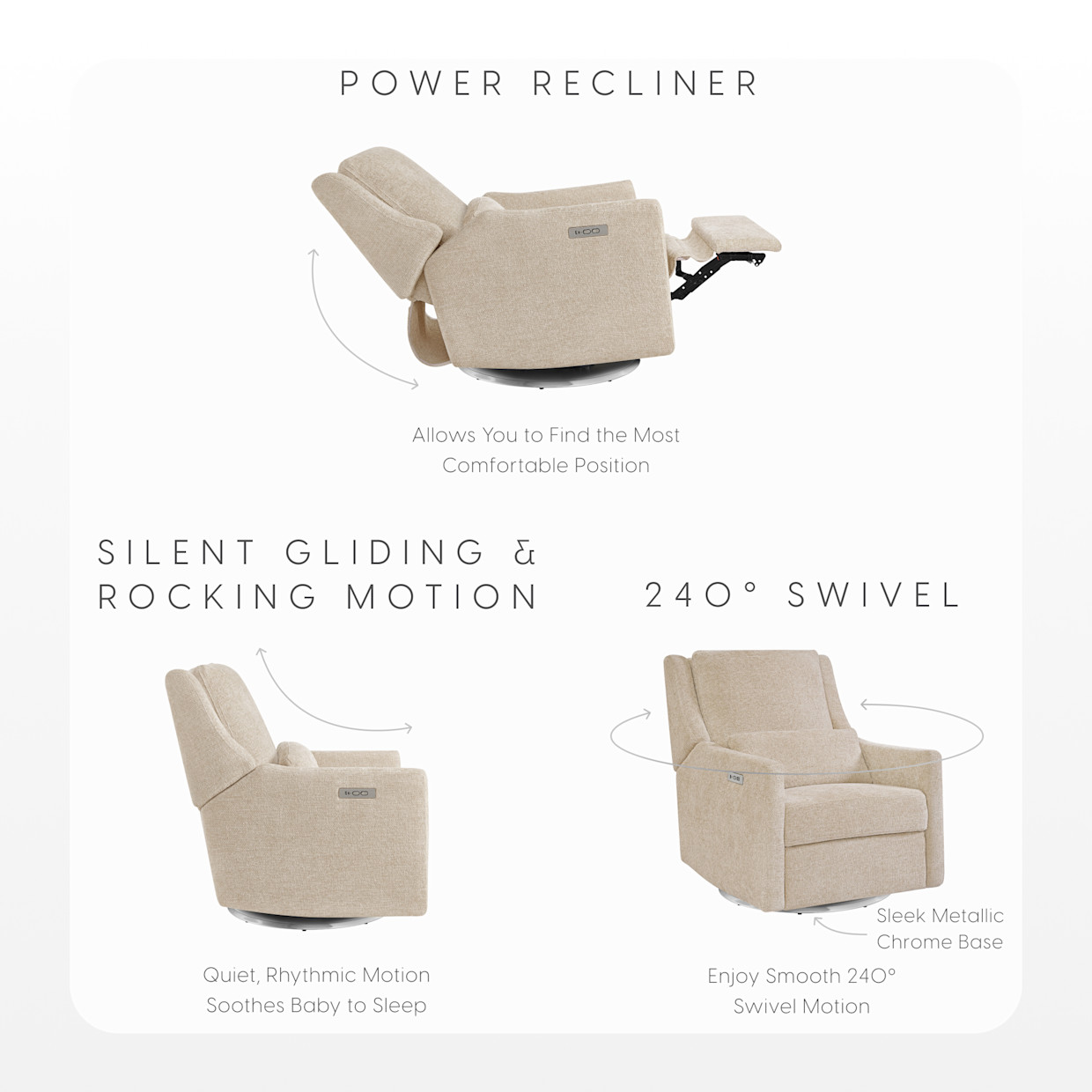 Bellini Seoul Power Recliner - Sand.