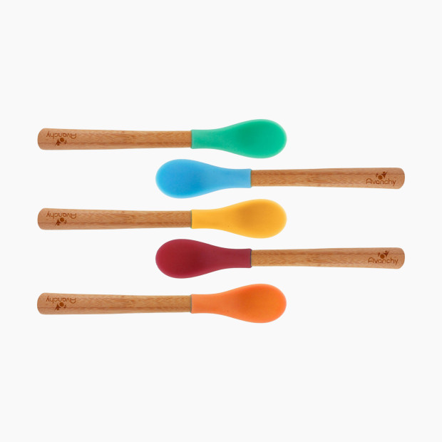 Avanchy Bamboo Infant Spoons (5 Pack) - Assorted--No Pink.