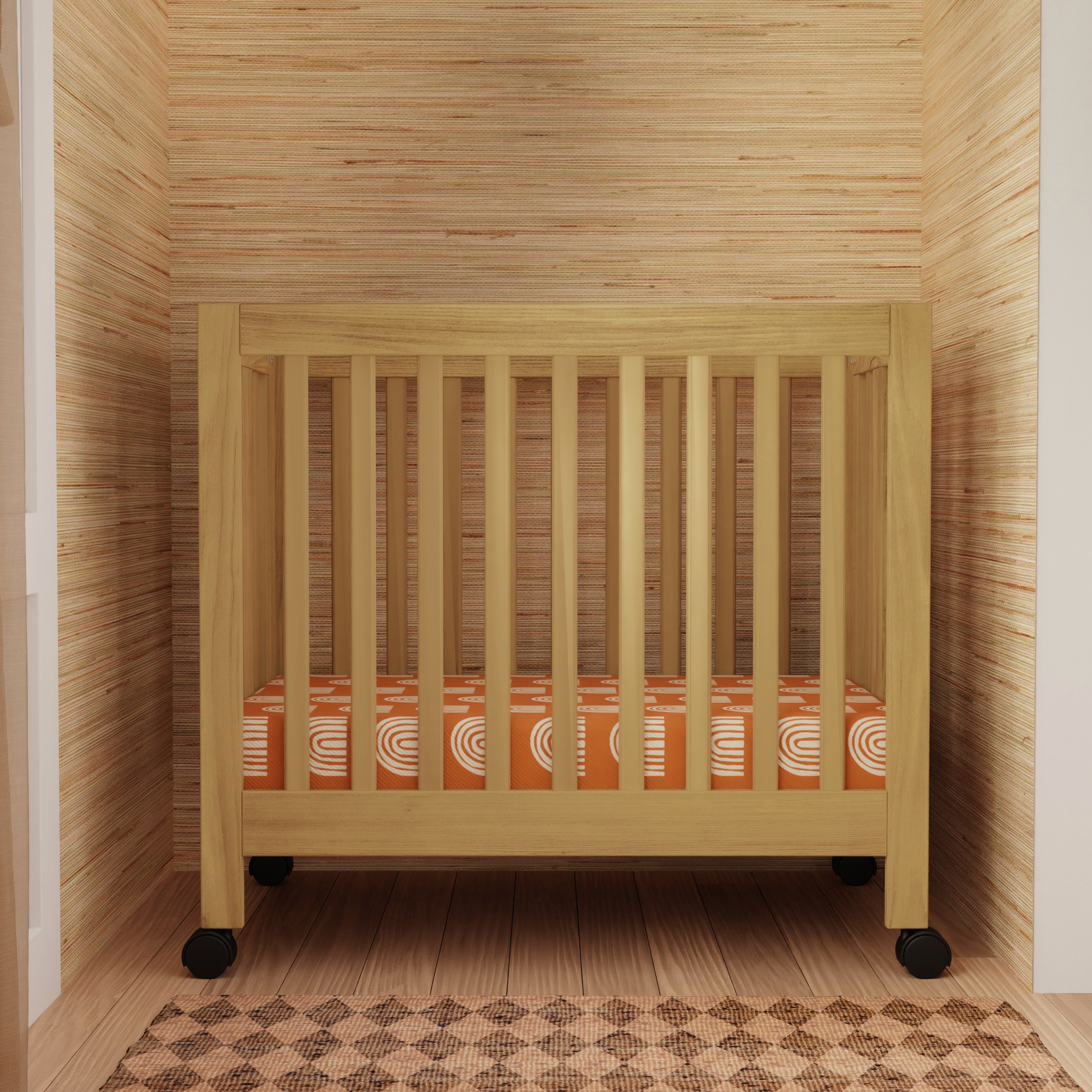 babyletto Origami Mini Crib - Honey.