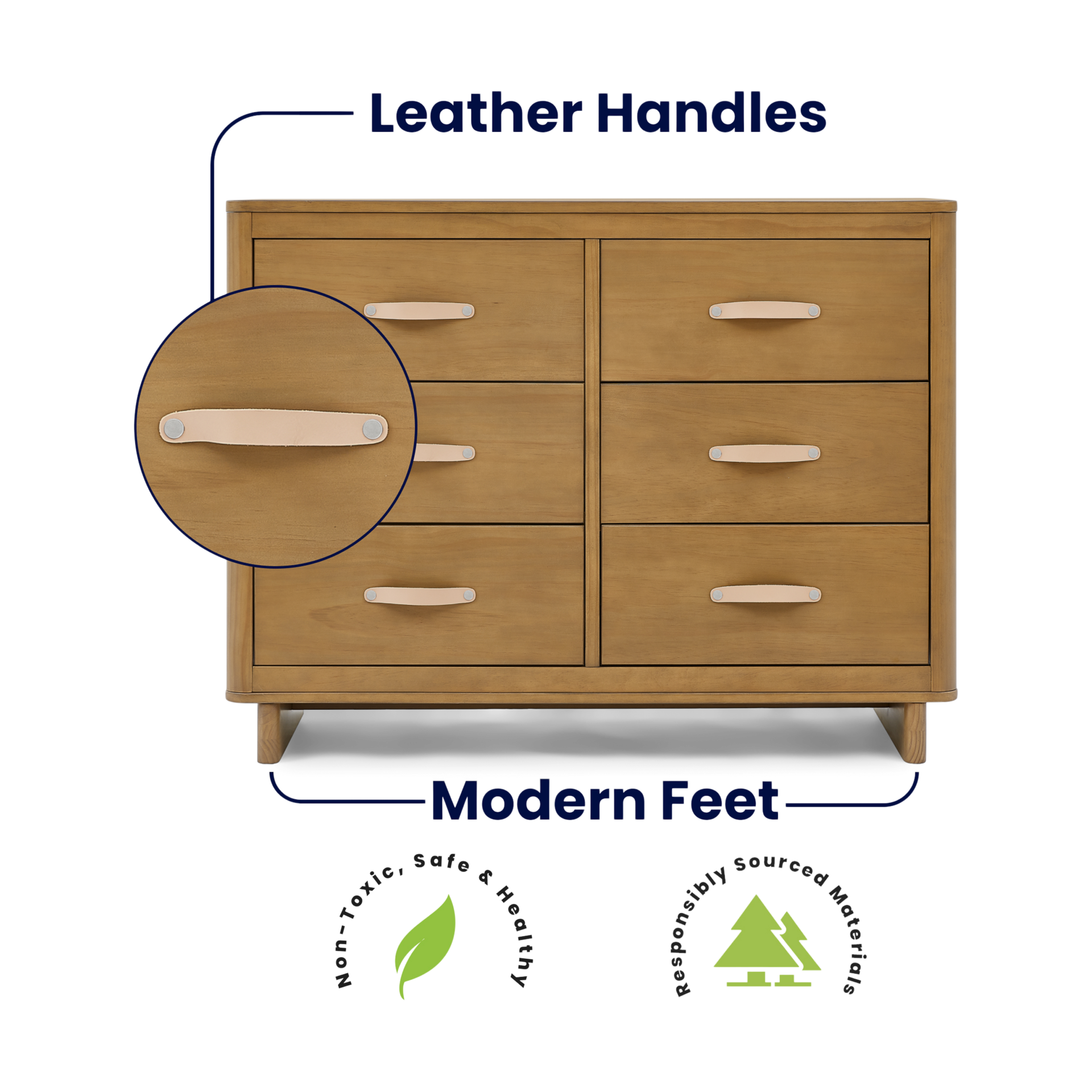 Delta Children babyGap Skye 6 Drawer Dresser with Interlocking Drawers - Acorn.