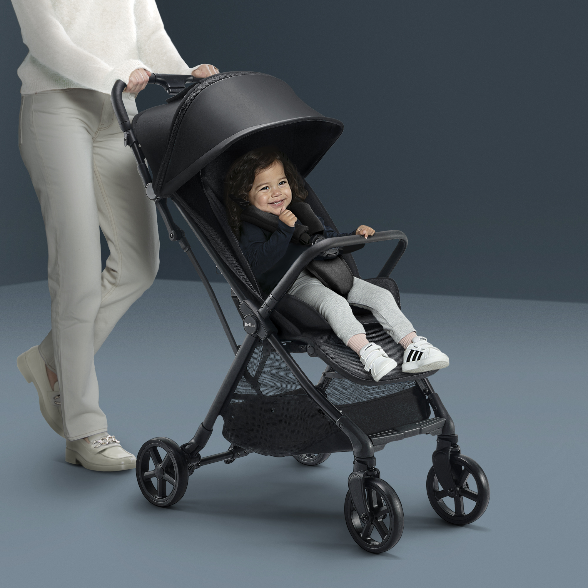 Bellini Juno Compact Auto-Folding Stroller - Black.