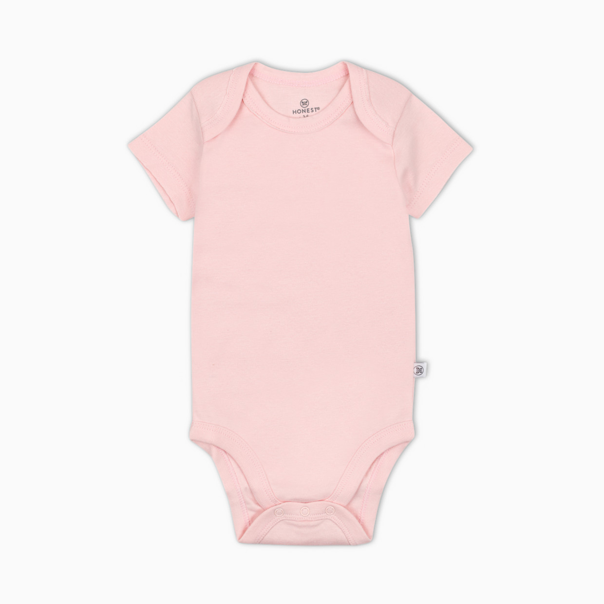 Honest Baby Clothing 5-Pack Organic Cotton Short Sleeve Bodysuits - Pink Sands, 0-3 M, 5.