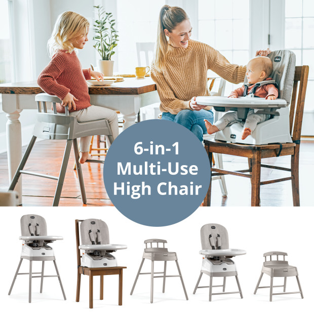 Chicco Stack Hi-Lo 6-in-1 Multi-Use High Chair - Sand.