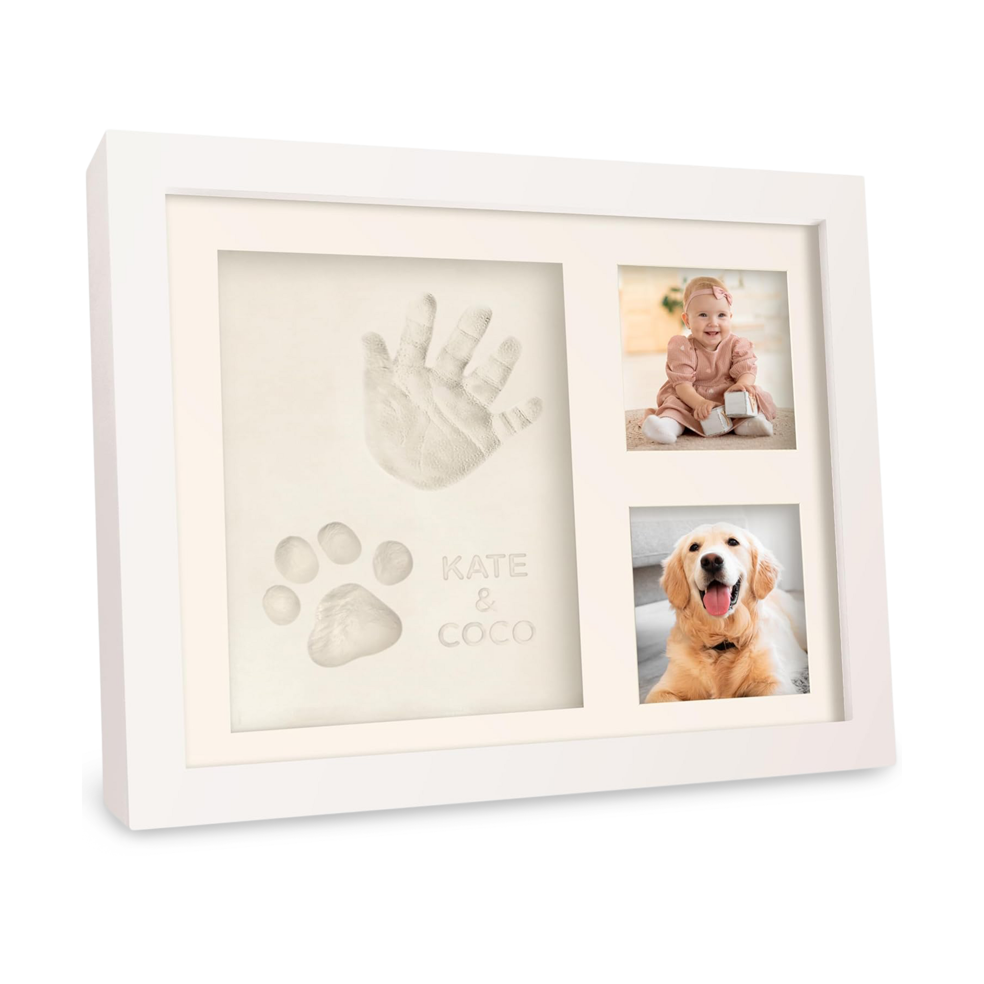 KeaBabies Baby Handprint & Footprint Keepsake Solo Frame.