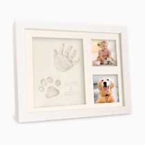 Baby Hand and Footprint Kit - Quick Dry Clay Baby Footprint Kit, Pets Paw, Newborn Keepsake Picture Frame for Boys, Girls, Personalized New Mom Gifts for Shower & Registry, Grandparents (Alpine White)