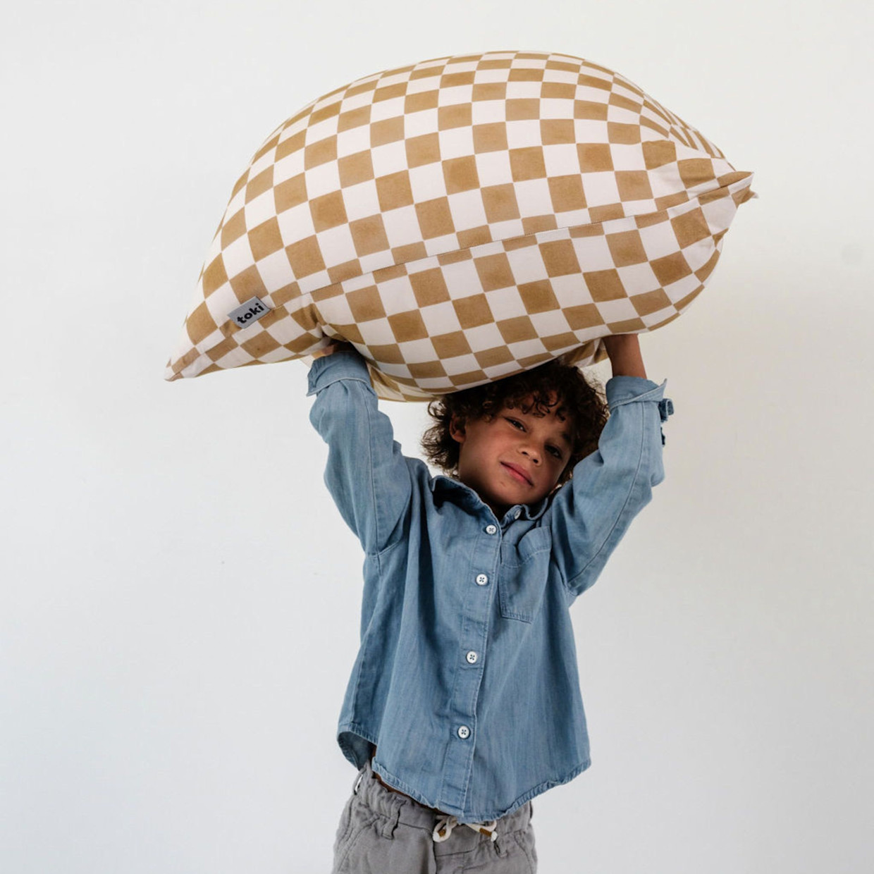 Toki Kids Bean Bag - Checker Toffee.