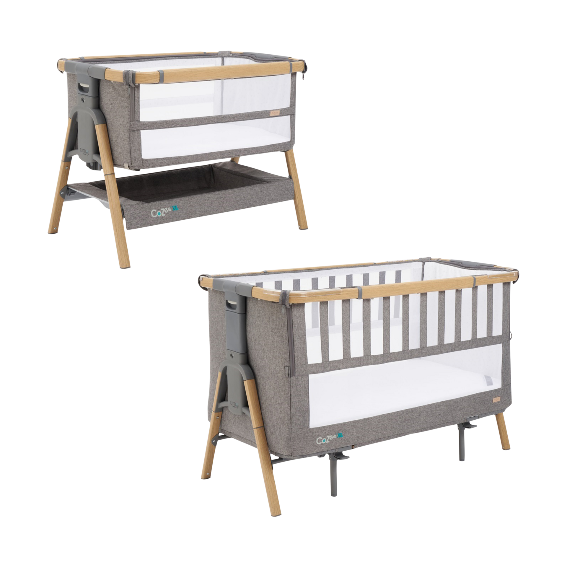 Tutti Bambini CoZee XL Complete Birth to 4+ Years Bundle - Oak/Charcoal.