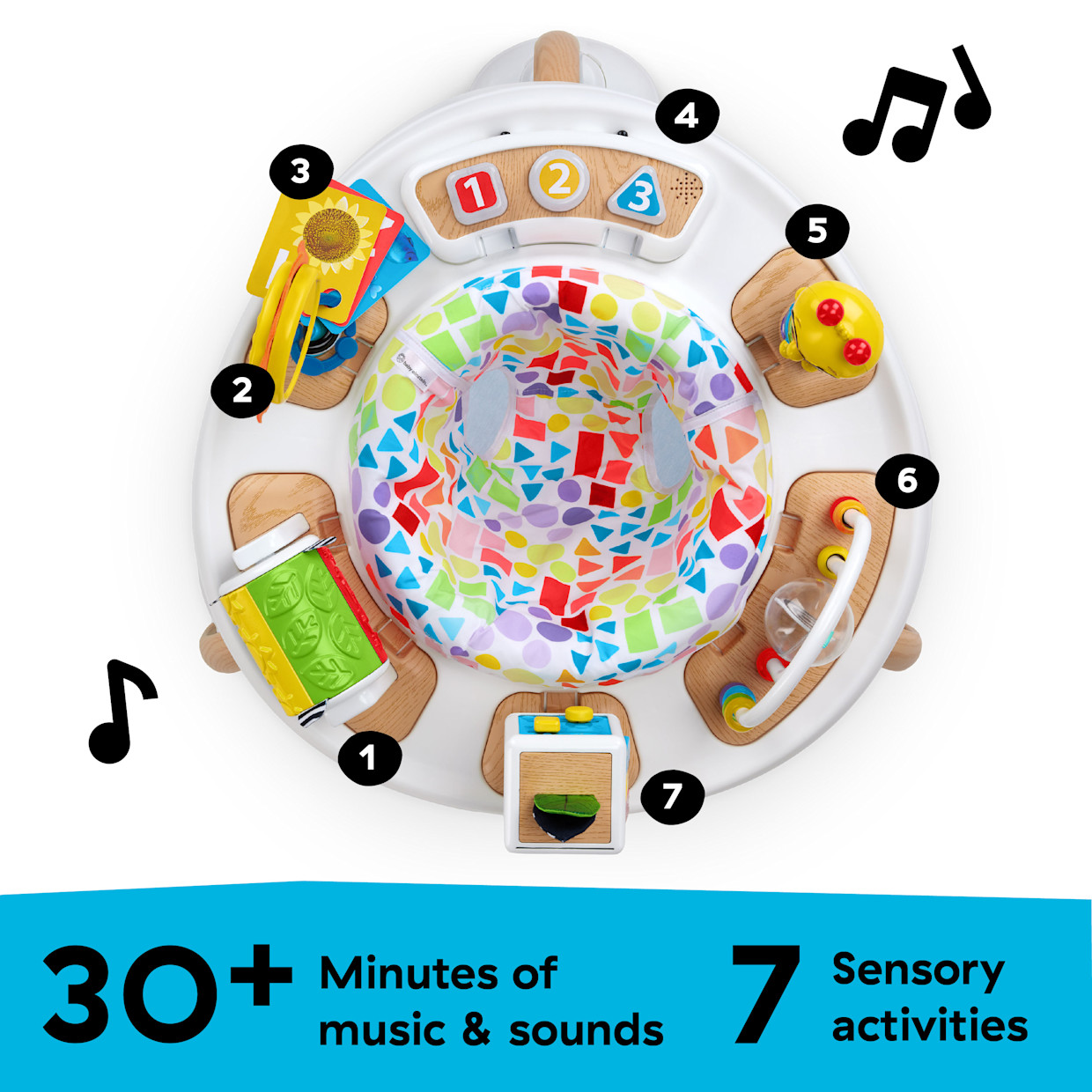 Baby Einstein 4-in-1 Discover More Baby Activity Jumper & Table, Montessori-inspired.