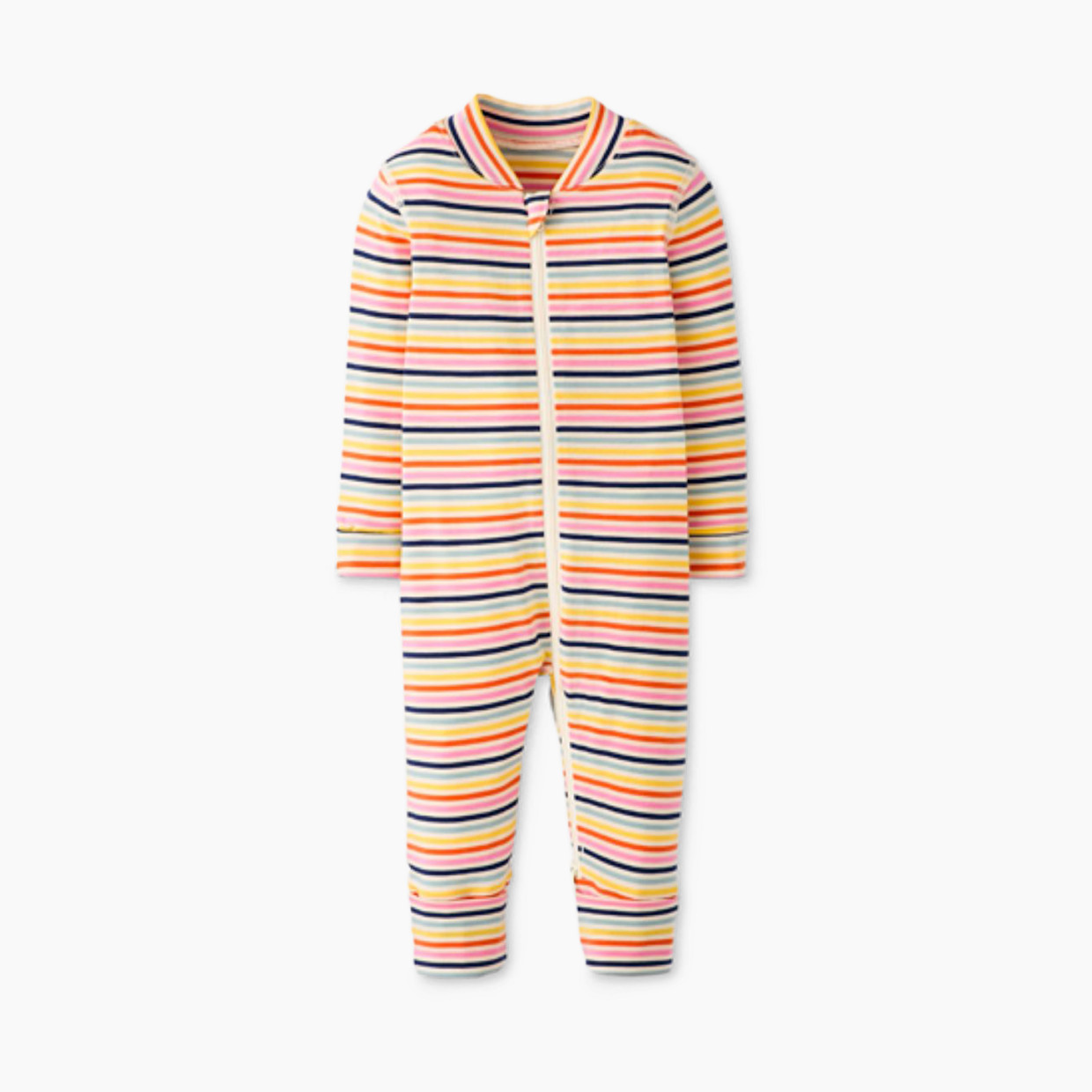 Hanna Andersson Baby 2-Way Zip Sleeper in HannaSoft™ - Multi Stripe, 3-6 M.