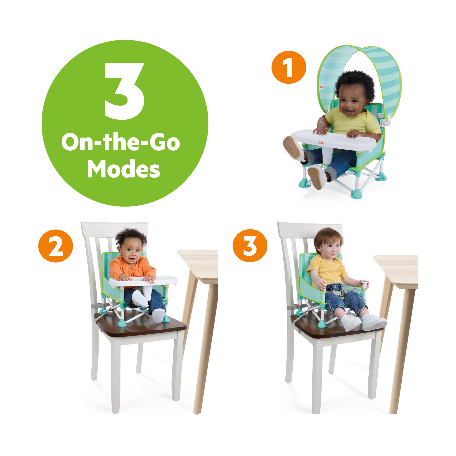 Bright Starts Pop 'N Sit Cabana Portable Booster Chair - Teal.