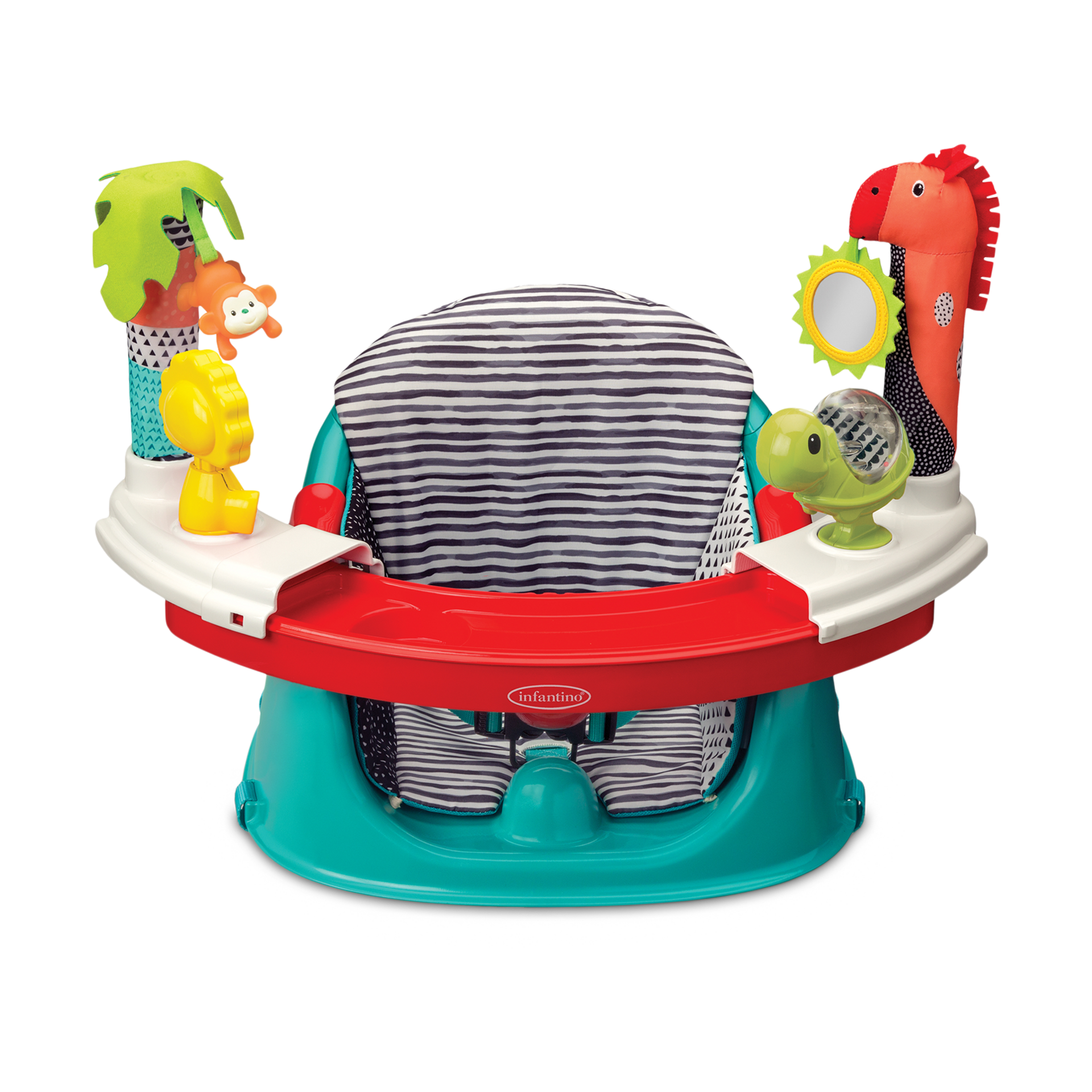 Infantino 3-in-1 Grow-with-Me Discovery Seat and Booster, Baby Activity Seat, Booster Seat for Dining Table with Removable Tray