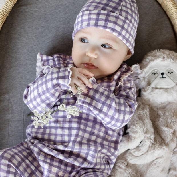 Burt's Bees Baby Jumpsuit & Knot Top Hat Set Organic Cotton - Multi-Color, Newborn.