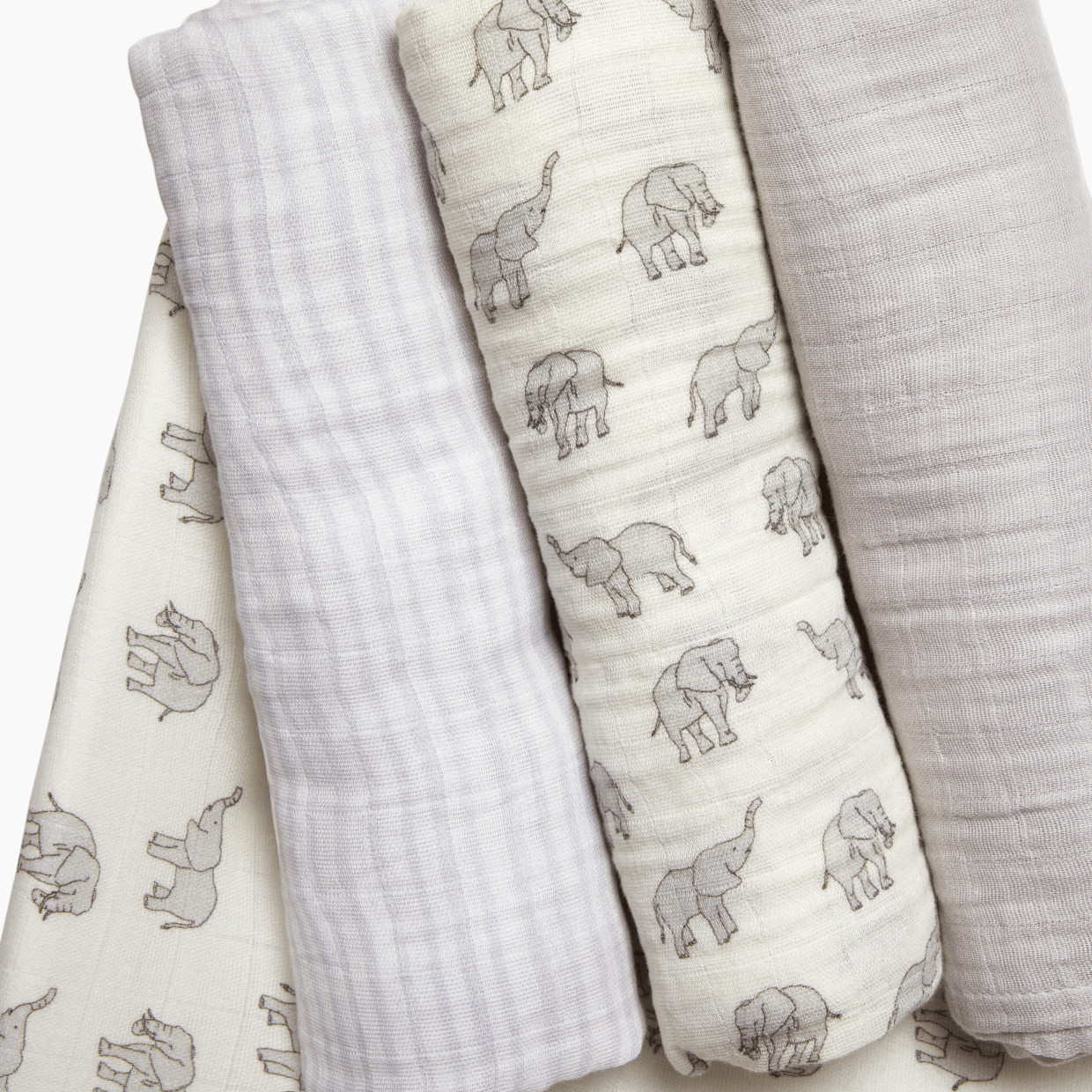 Tiny Kind 3 Pack Organic Muslin Swaddle - Simple Elephant.