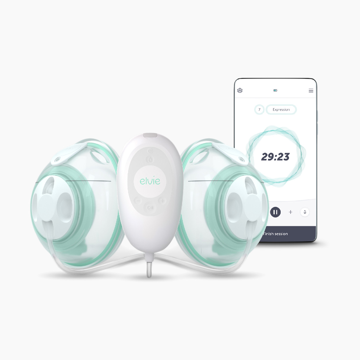 Elvie Stride Hands Free Double Electric Breast Pump - White.